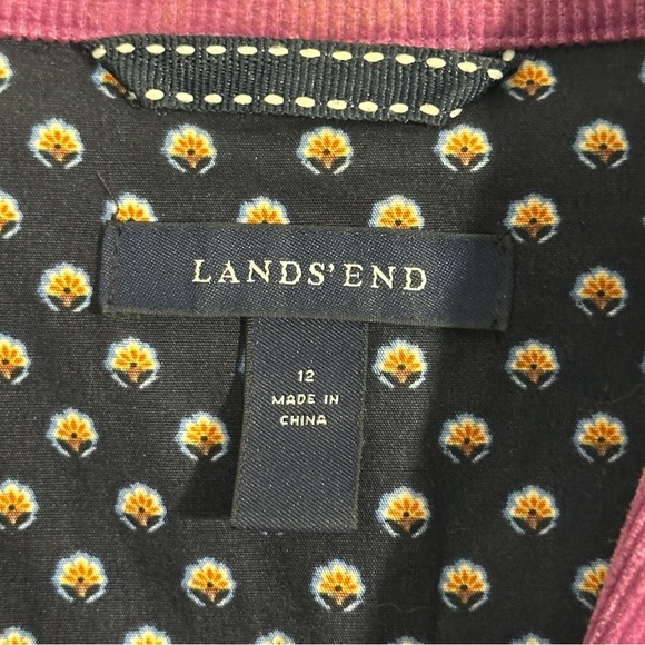 Lands End pink corduroy jacket, sz. 12, button front, layer, fall, classic - Picture 7 of 10